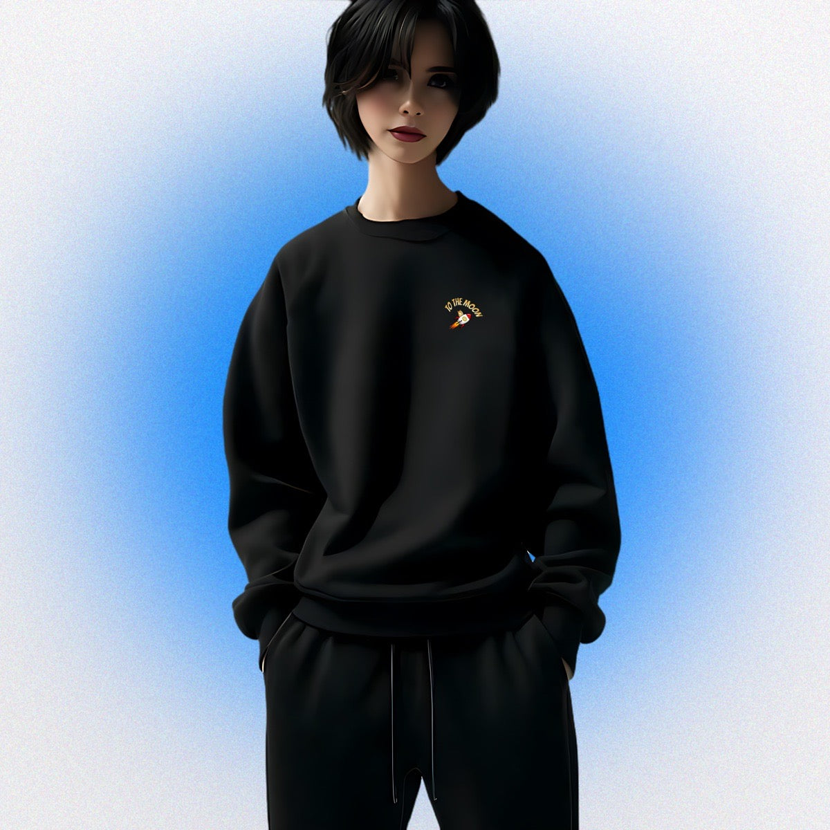 Basic unisex sweater "To the Moon" V3