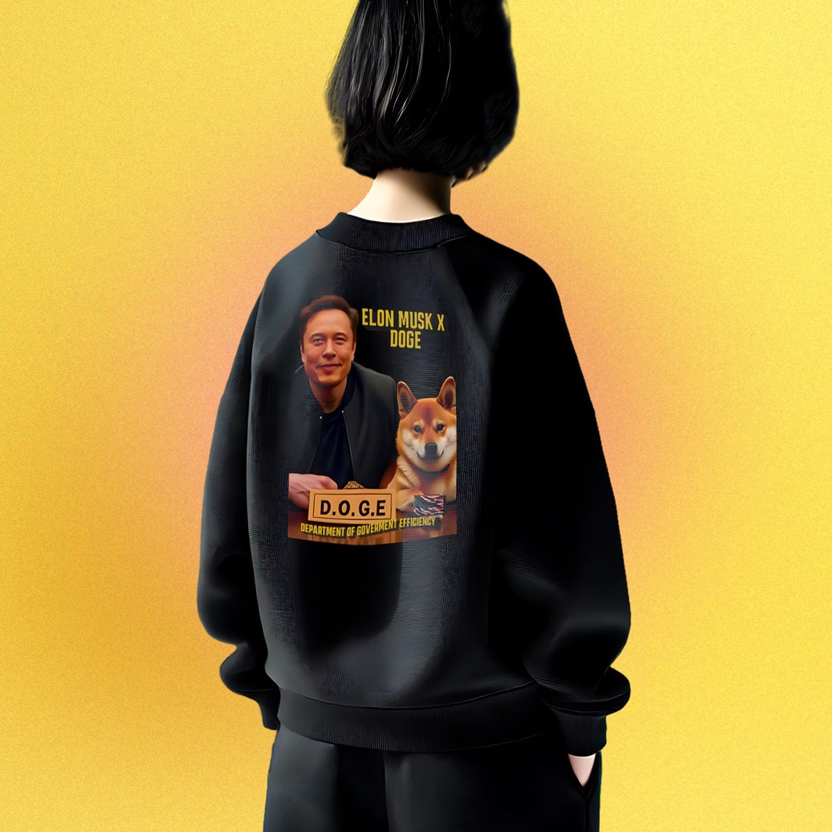 Basic unisex sweater DOGE "Elon Musk x Doge"