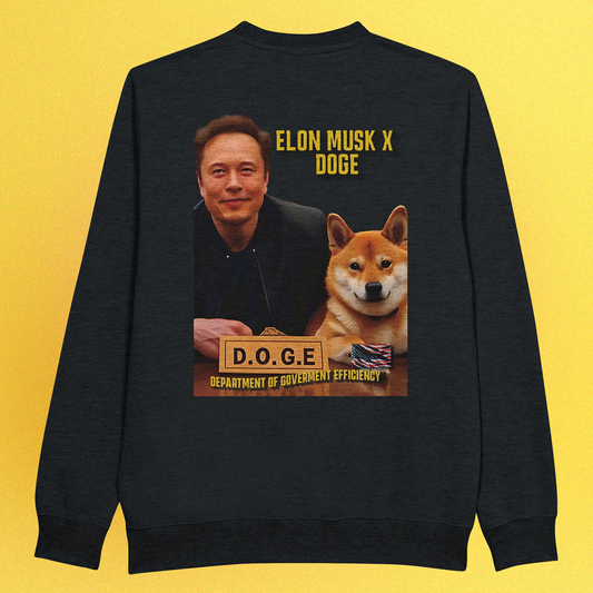 Premium unisex sweater DOGE "Elon Musk x Doge"