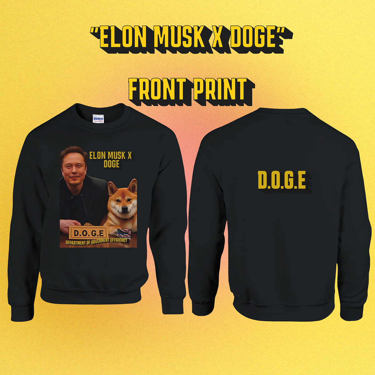 Basic unisex sweater DOGE "Elon Musk x Doge"