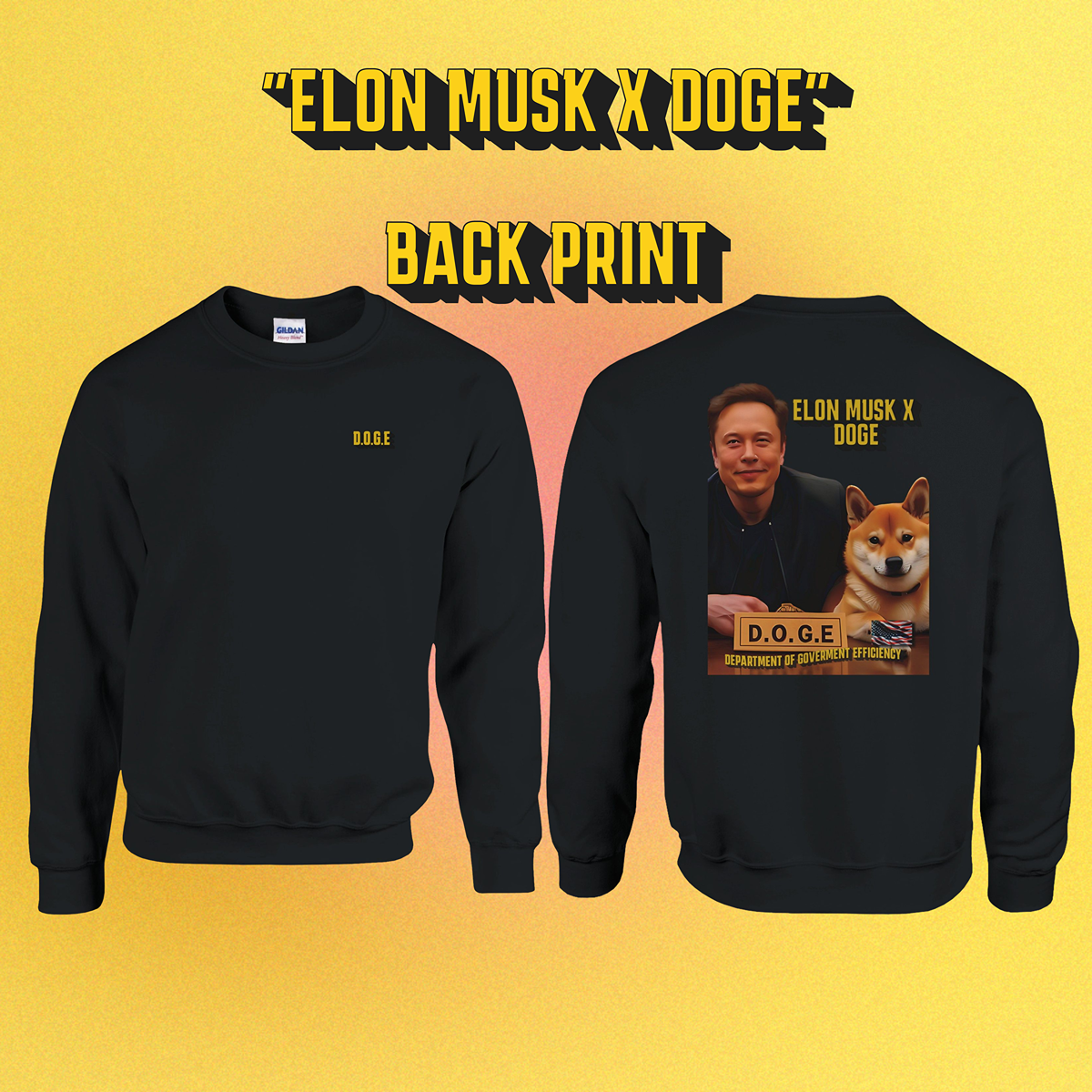 Basic unisex sweater DOGE "Elon Musk x Doge"