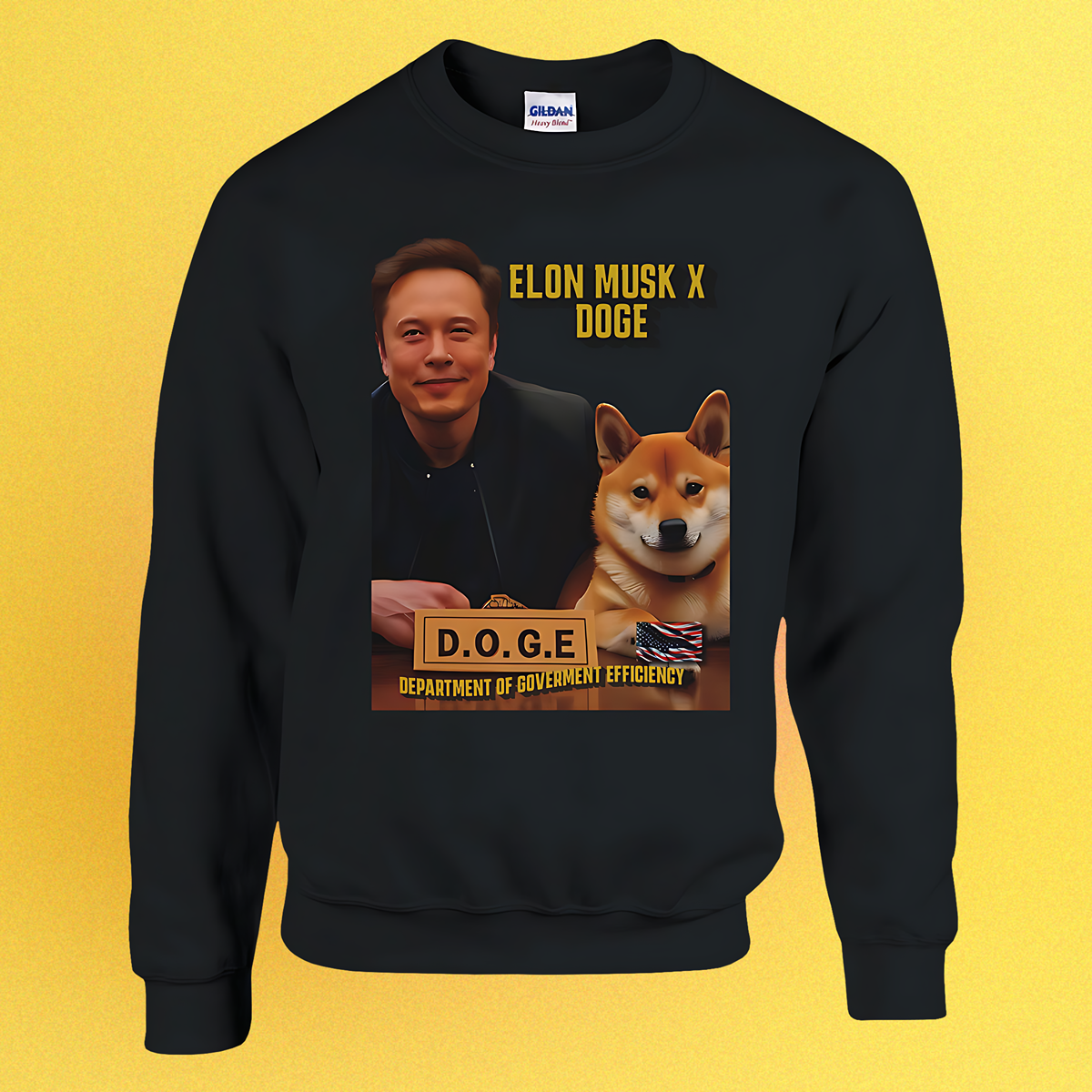 Basic unisex sweater DOGE "Elon Musk x Doge"