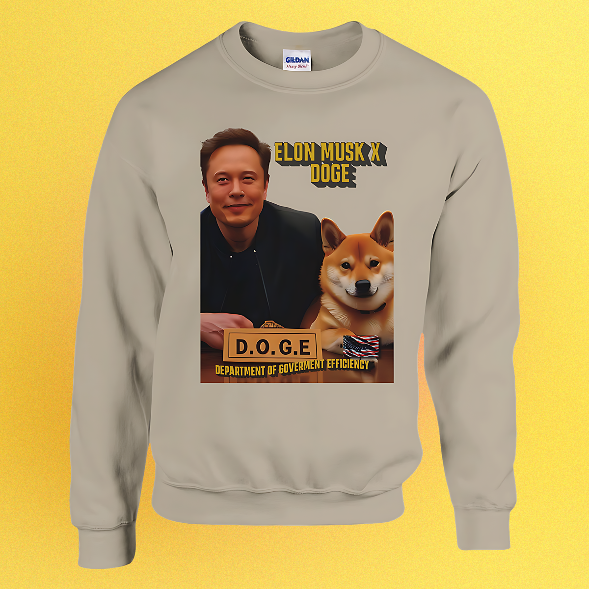 Basic unisex sweater DOGE "Elon Musk x Doge"