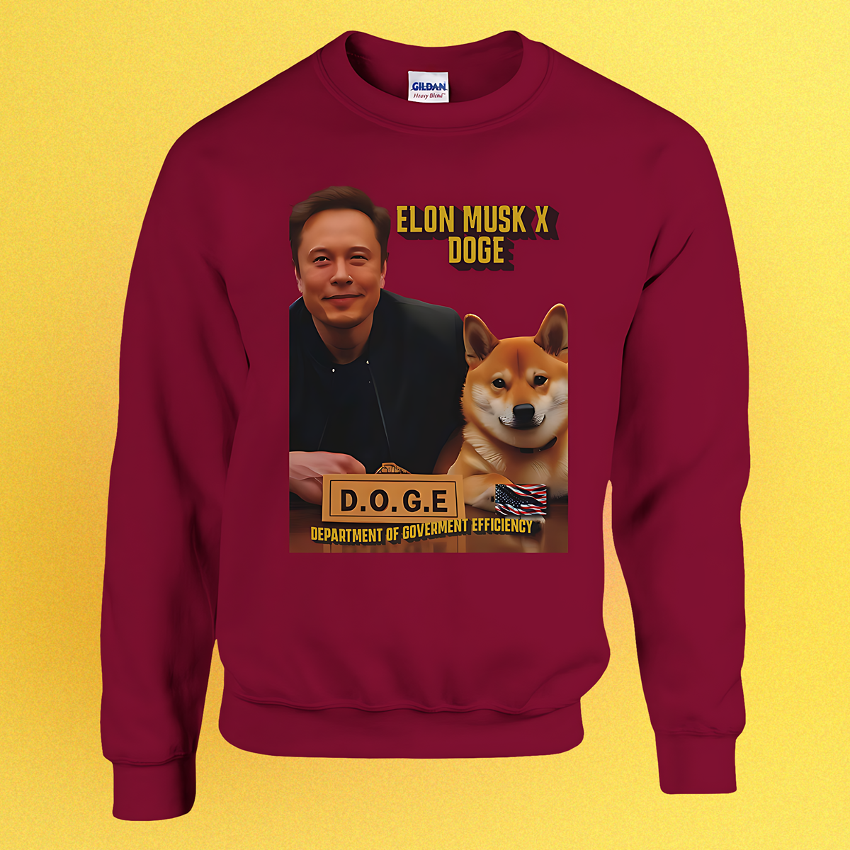 Basic unisex sweater DOGE "Elon Musk x Doge"